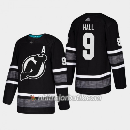 Män Ishockey New Jersey Devils tröja Taylor Hall 9 Svart 2019 All-Star Adidas Authentic